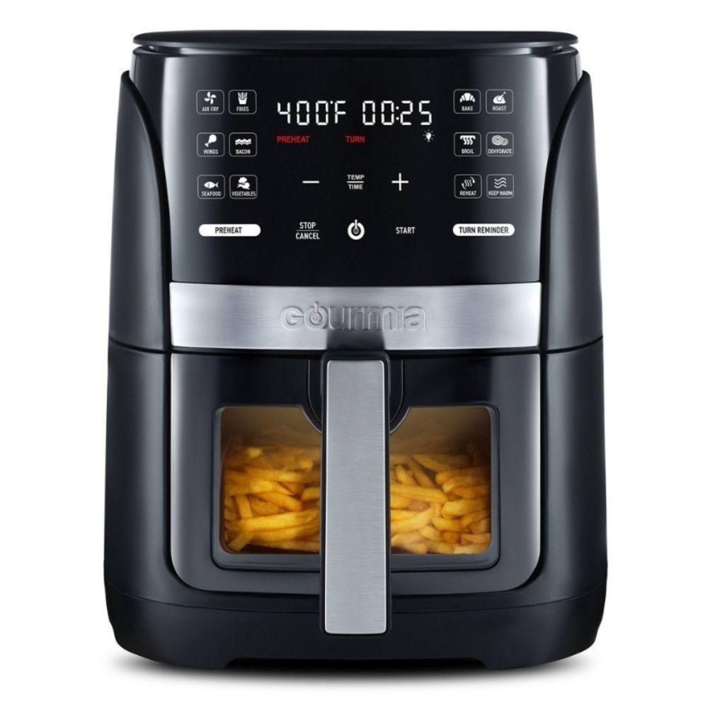 Gourmia Black Digital Air Fryer 6QT with 12 presets